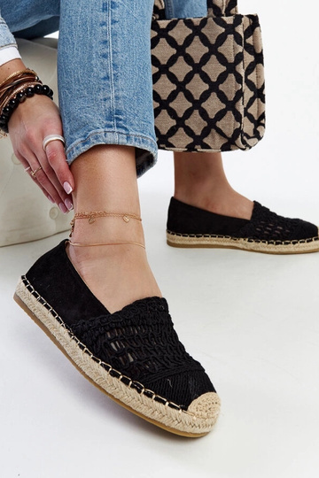Schwarze durchbrochene Espadrilles von Gordana