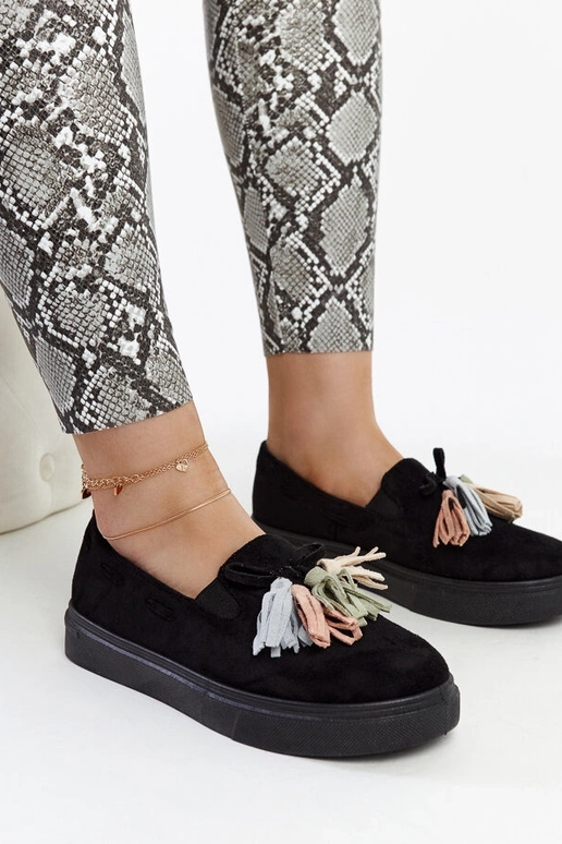 Schwarze Halbstiefel mit bunten...