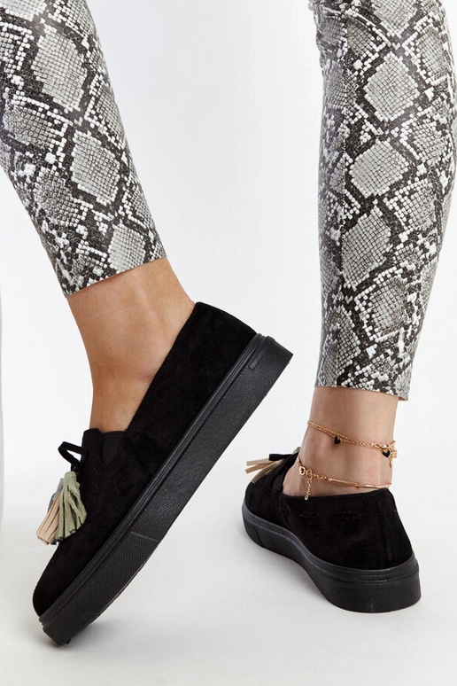 Schwarze Halbstiefel mit bunten...