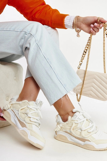 Beige Sneakers mit Stoffeinsätzen Melilot 2