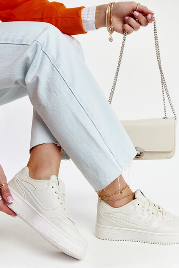 Beigefarbene Mentha Plateau-Sneaker 2