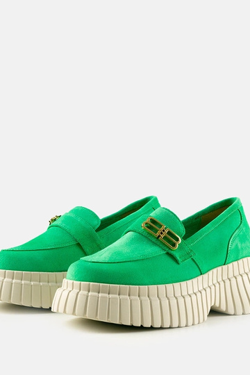 Grüne Wildleder-Schnürschuhe Karino 2