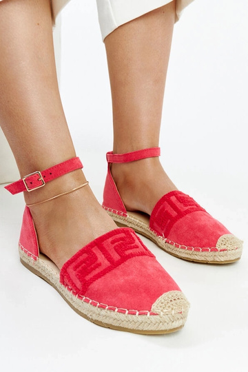 Dunkelrosa Espadrilles mit...