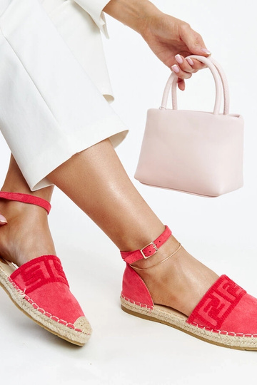 Dunkelrosa Espadrilles mit dekorativer Stickerei Sonja 2