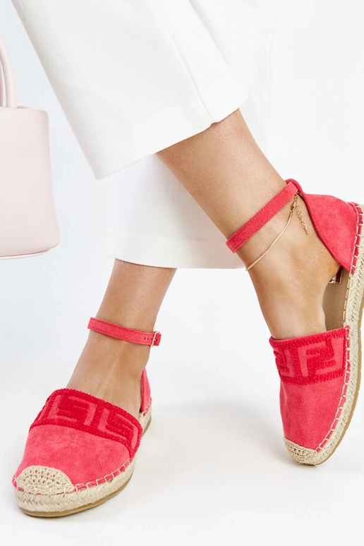 Dunkelrosa Espadrilles mit...