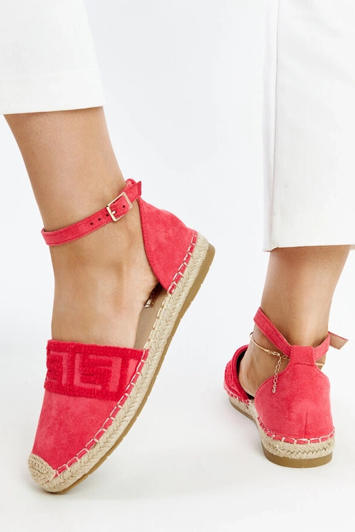 Dunkelrosa Espadrilles mit...