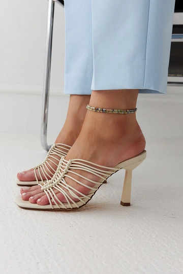 Hellbeige Borna High Heel Pantoletten 2