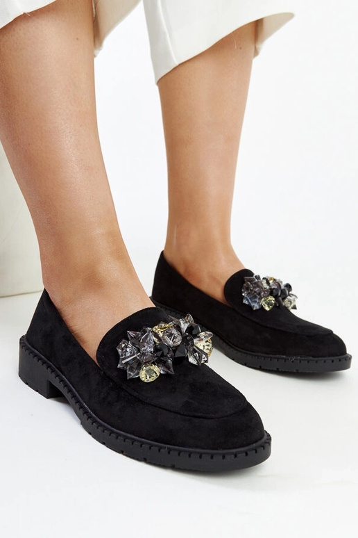 Schwarze Wildleder-Loafer mit...