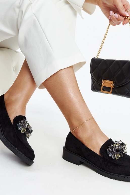 Schwarze Wildleder-Loafer mit...