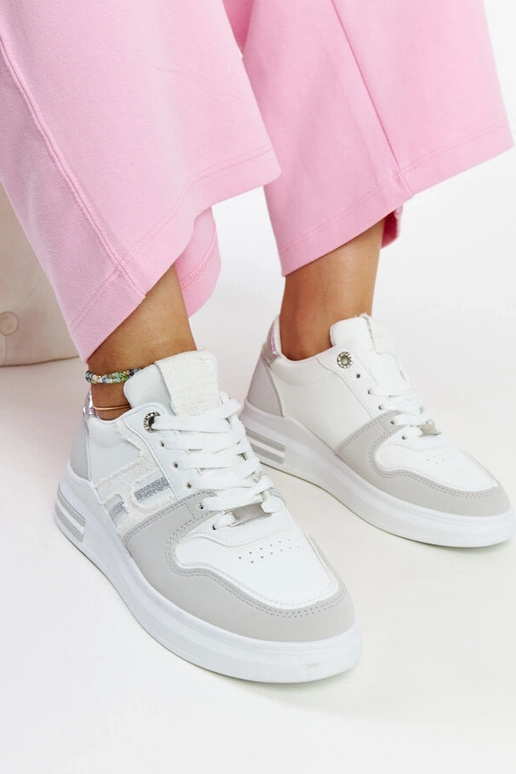 Weiße und graue Plateau-Sneakers Negisti Weiße und graue Plateau-Sneakers Negisti