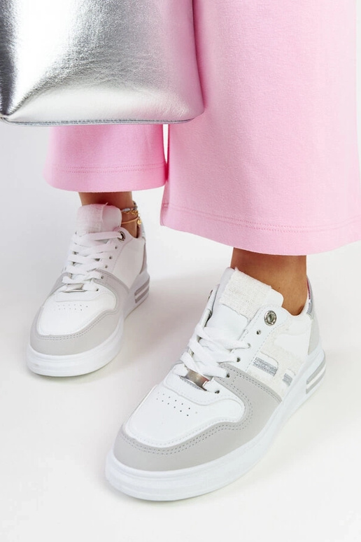 Weiße und graue Plateau-Sneakers Negisti Weiße und graue Plateau-Sneakers Negisti