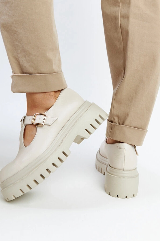 Beige Leder-Schnürschuhe Karino Beige Leder-Schnürschuhe Karino