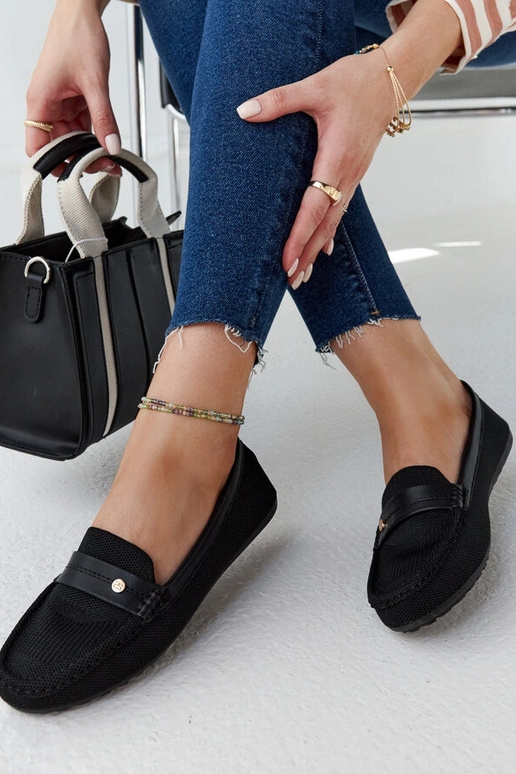 Schwarze Stoff-Loafer von Fombio