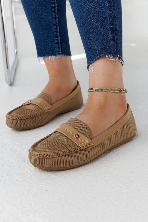 Beige Stoffmokassins Fombio