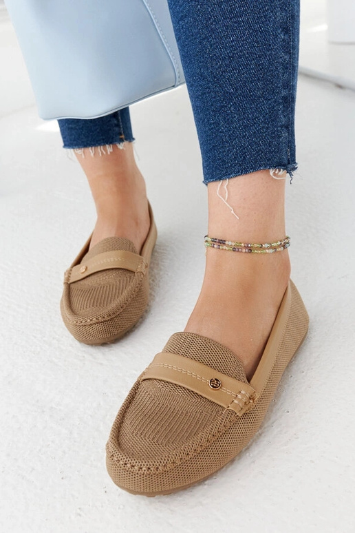 Beige Stoffmokassins Fombio