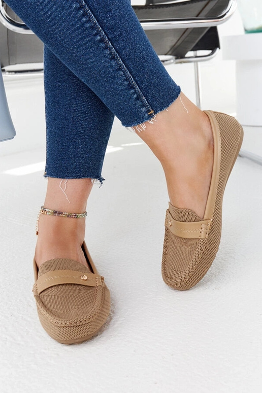 Beige Stoffmokassins Fombio