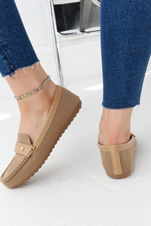 Beige Stoffmokassins Fombio