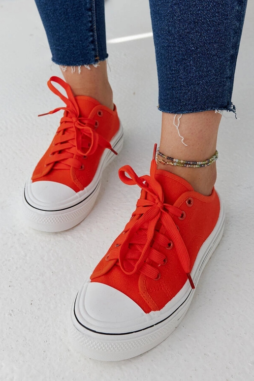 Orangefarbene Fiori Plateau-Sneakers