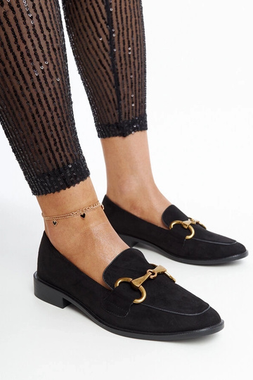 Schwarze Loafer mit Gibarti-Schnalle