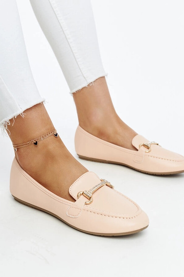 Beige Loafer mit dekorativer Schnalle Paddy
