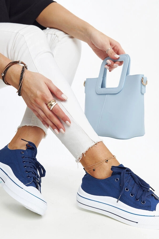 Dunkelblaue Plateau-Sneaker Anbarin