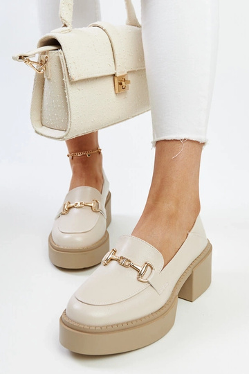 Beige Stöckelschuhe aus Ökoleder Vinceza 2