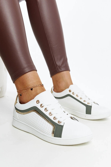 Weiße und grüne Plateau-Sneakers Amal 2