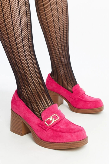 Dunkelrosa Aludra Pumps mit Blockabsatz 2