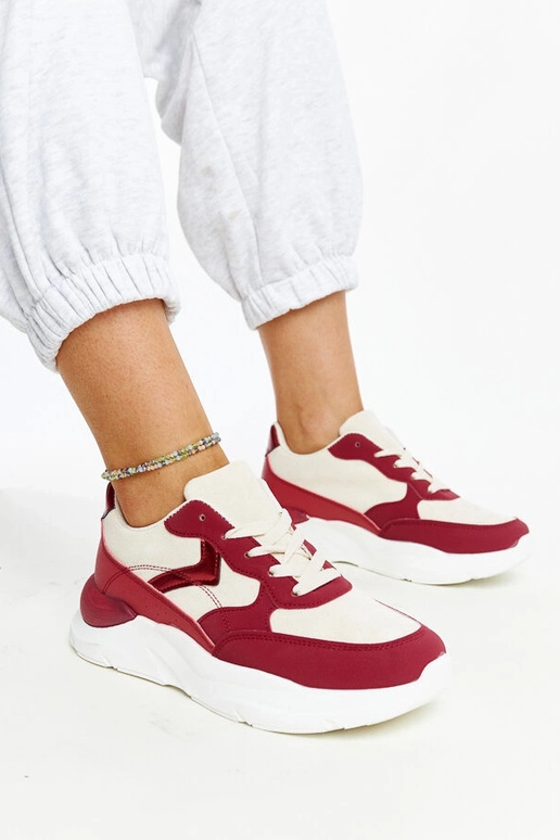 Beige und rote Plateau-Sneakers Nereida Beige und rote Plateau-Sneakers Nereida
