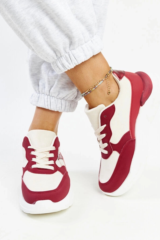 Beige und rote Plateau-Sneakers Nereida Beige und rote Plateau-Sneakers Nereida