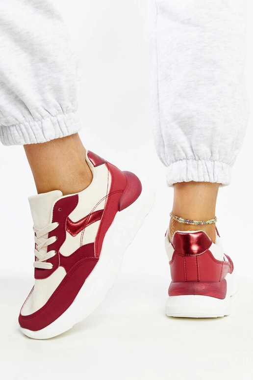 Beige und rote Plateau-Sneakers Nereida Beige und rote Plateau-Sneakers Nereida