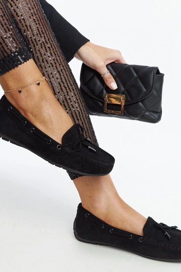 Schwarze Loafer mit Schleife Hayam