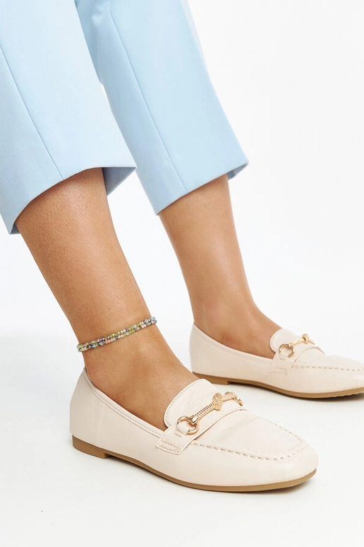 Hellbeige dekorative Loafer von Docherty Hellbeige dekorative Loafer von Docherty