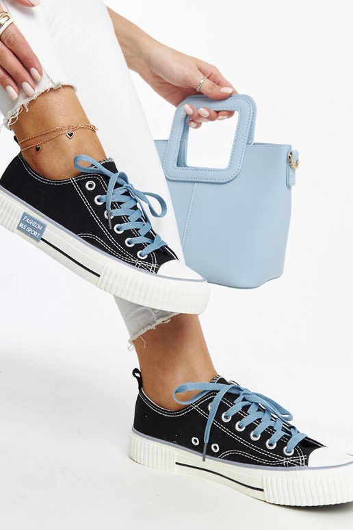 Schwarze Sneakers mit farbigen...