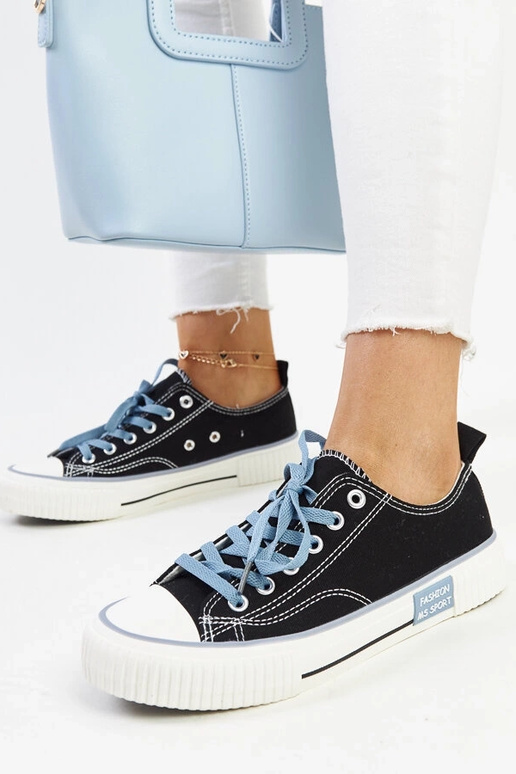 Schwarze Sneakers mit farbigen...