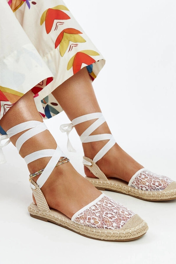 Teha – Weiße Espadrilles mit offener Spitze 2