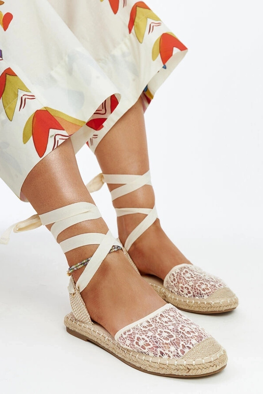 Teha – Beige Espadrilles mit offener...