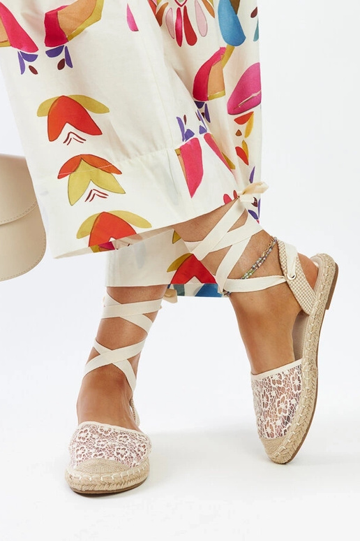 Teha – Beige Espadrilles mit offener...