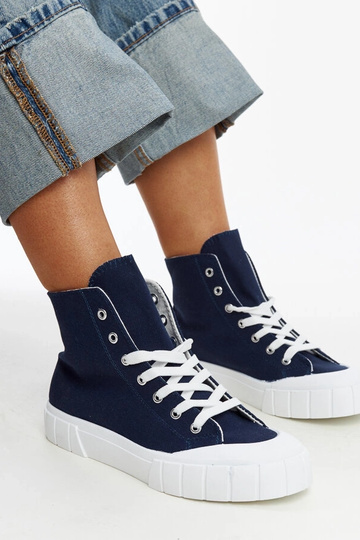 Marineblaue High-Top-Sneakers Vinka
