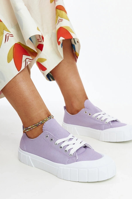 Lila Stoff-Sneakers von Eduard‘s