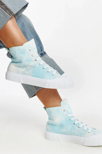 Blaue High-Top-Sneakers aus Stoff von Raissa