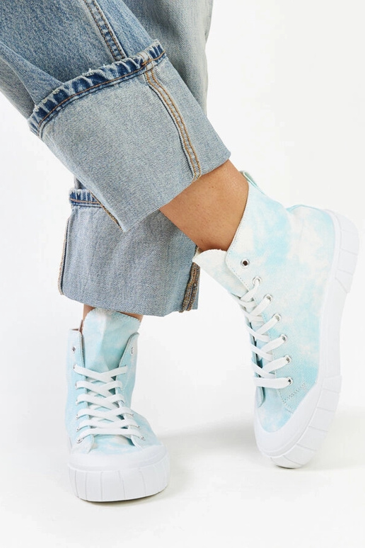 Blaue High-Top-Sneakers aus Stoff von...