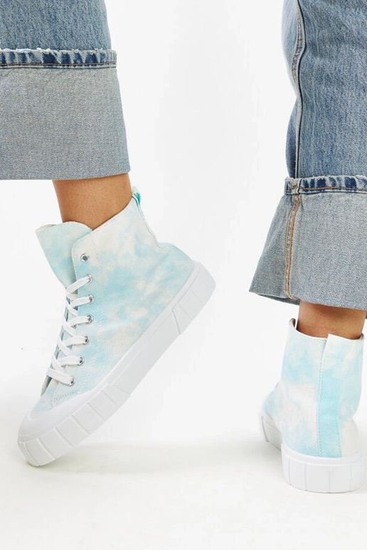 Blaue High-Top-Sneakers aus Stoff von...