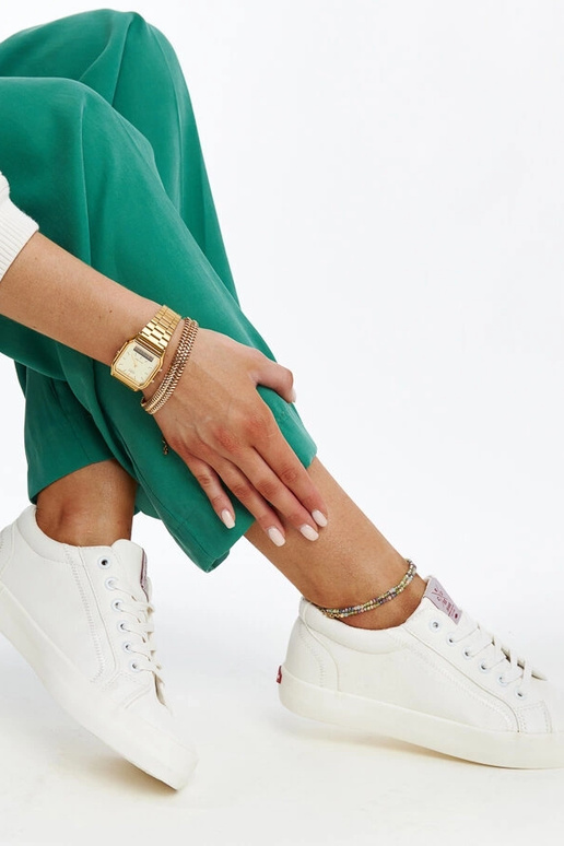 Weiße Damen-Sneaker aus Ökoleder...