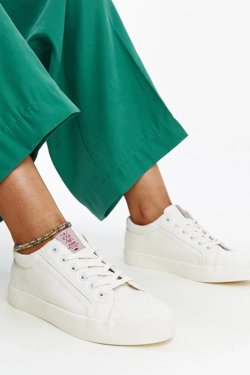 Weiße Damen-Sneaker aus Ökoleder...