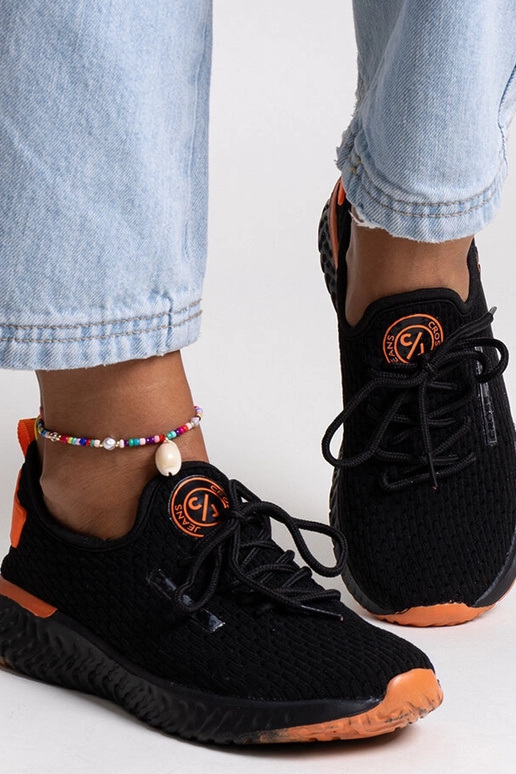 Schwarze Stoff-Sneaker für Damen...