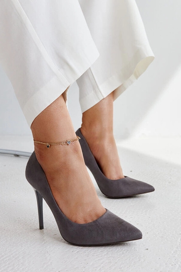 Dunkelgraue Pumps mit...