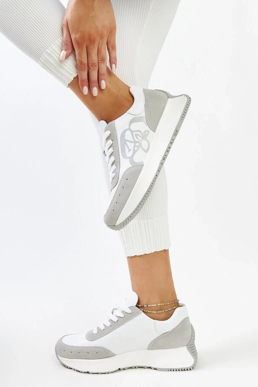 Weiß-graue Leder-Sneaker Salimah Weiß-graue Leder-Sneaker Salimah