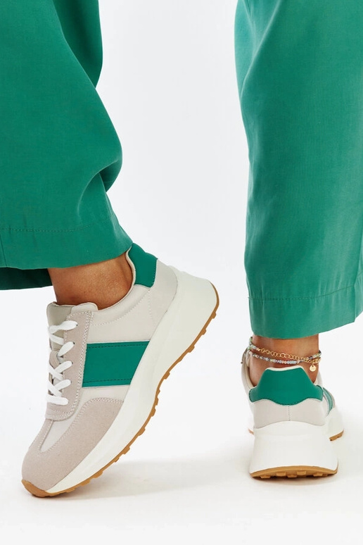 Grau-grüne Leder-Sneaker Ganim Grau-grüne Leder-Sneaker Ganim