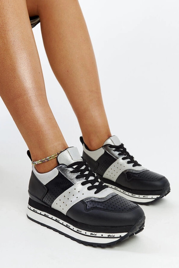 Schwarze Sneakers mit hoher...